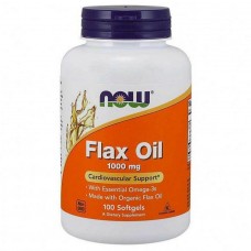 Льняное масло органическое Now Foods (Flax Oil) 1000 мг 100 гелевых капсул