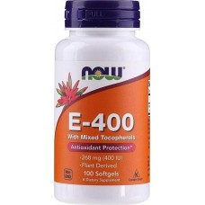 Витамин Е со смешанными токоферолами Now Foods (Vitamin E-400) 268 мг 400 МЕ 100 гелевых капсул