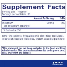 Калій Аспартат Pure Encapsulations (Potassium Aspartate) 99 мг 90 капсул