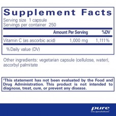 Аскорбиновая кислота Pure Encapsulations (Ascorbic Acid) 250 капсул