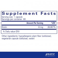 Біотин Pure Encapsulations (Biotin) 8 мг 60 капсул