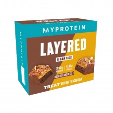Протеїнові батончики, Layered Bar - 12x60g Chocolate Peanut Pretzel Myprotein
