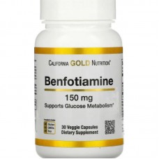 Бенфотіамін California Gold Nutrition (Benfotiamine) 150 мг 30 рослинних капсул