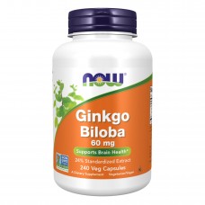 Гинкго Билоба, Ginkgo Biloba 60mg - 240 vcaps Now Foods