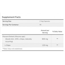 Мукуна жгучая для улучшения мозга, Dopa Mucuna - 90vcaps Now Foods