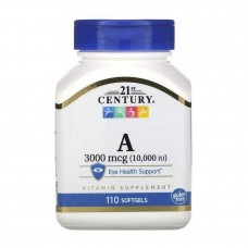 Вітамін А 21st Century Vitamin A 3000 mcg (10 000 IU) 110 softgels 21st Century