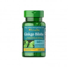 Стандартизований екстракт гінкго білоба Puritan's Pride Ginkgo Biloba Standardized Extract 60 mg 120 Tablets