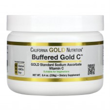 Забуференный витамин C некислый аскорбат натрия California Gold Nutrition (Buffered Gold C Non-Acidic Vitamin C Powder Sodium Ascorbate) 238 г