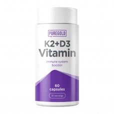 Вітамін К2 Д3, K2 D3 Vitamin - 60 caps Pure Gold