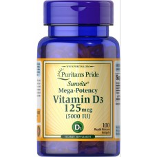 Вітамін D3 Puritan's Pride Vitamin D3 5000iu 100 Softgels Puritan's Pride