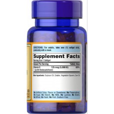 Вітамін D3 Puritan's Pride Vitamin D3 5000iu 100 Softgels  Puritan's Pride