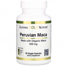 Перуанська мака California Gold Nutrition Peruvian Maca, 500 mg, 90 Veggie Capsules California Gold Nutrition