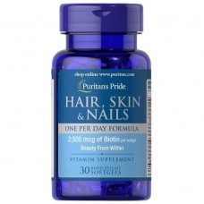 Комплекс для волос, кожи и ногтей Puritan's Pride Hair, Skin & Nails One Per Day Formula 30 Softgels Puritan's Pride