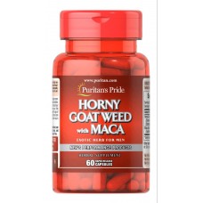 Добавка для либидо мужчин Puritan's Pride Horny Goat Weed with Maca 500 mg / 75 mg 60 Capsules Puritan's Pride