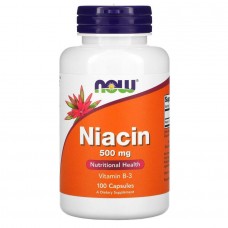 Витамин В3 Ниацин Now Foods (Niacin) 500 мг 100 капсул
