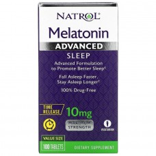 Мелатонін, покращений сон, повільне вивільнення, Advanced Sleep Melatonin, Natrol, 10 мг, 100 таблеток