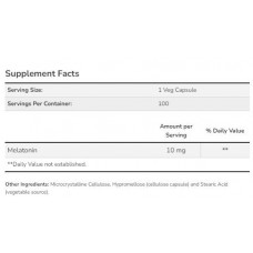 Мелатонин, Melatonin 10 mg - 100 vcaps Now Foods