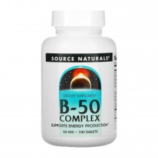 Комплекс вітамінів групи Б, Vitamin B-50 Complex 50mg - 100 tabs Source Naturals