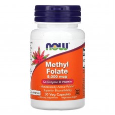 Метил Фолат Now Foods (Methyl Folate) 5000 мкг 50 вегетарианских капсул