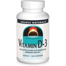 Vitamin D-3, 5,000 IU (125 mcg), 240 Capsules Source Naturals
