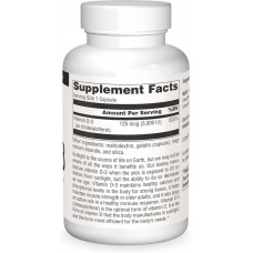 Vitamin D-3, 5,000 IU (125 mcg), 240 Capsules  Source Naturals