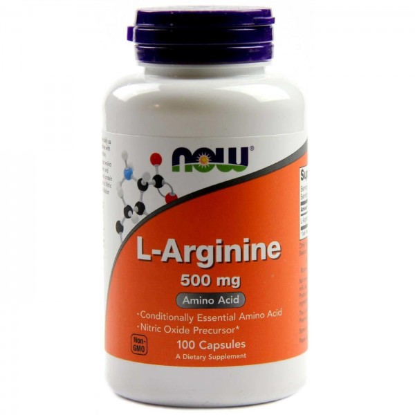Аргінін, L-Arginine, Now Foods, 500 мг, 100 капсул