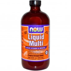Мультивітаміни, Liquid Multi, Now Foods, апельсин, 473 мл