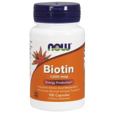 Біотин, Biotin, Now Foods, 1000 мкг, 100 капсул