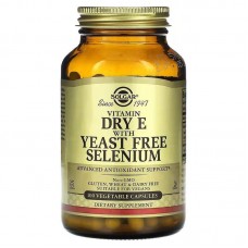 Vitamin Dry E with Yeast Free Selenium, 100 Vegetable Capsules Solgar