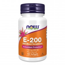 Вітамін Е з змішаними токоферолами, E-200 Mixed Tocopherols - 100 sgels Now Foods