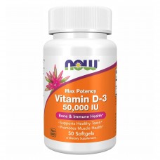 Вітамін Д3, Vitamin D-3 50,000 IU - 50 softgels Now Foods