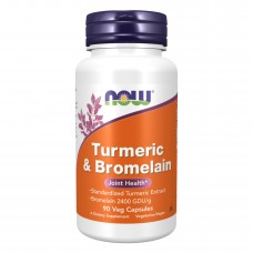 Куркумин и бромелайн, Turmeric & Bromelain - 90 vcaps Now Foods