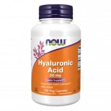 Гиалуроновая кислота + МСМ, Hyaluronic Acid 50mg+MCM - 120 vcaps Now Foods