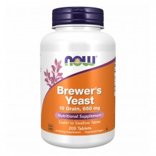 Пивные дрожжи, Brewers Yeast 10 grain 650mg - 200 tabs Now Foods