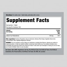 Вітамін К Piping Rock Vitamin K 100 mcg 240 Tablets  Piping Rock