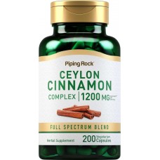Цейлонська кориця Piping Rock Ceylon Cinnamon Complex 1200 mg (per serving) 200 Vegetarian Capsules Piping Rock