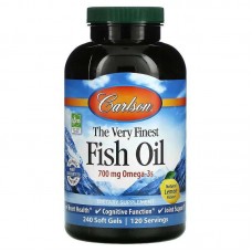 Омега-3 Carlson Labs The Very Finest Fish Oil 700 mg 240 Soft Gels (350 mg per Soft Gel) (Orange) Carlsson