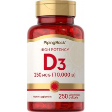 Вітамін Д3 Piping Rock Vitamin D3 High Potency 10,000 IU 250 Softgels Piping Rock