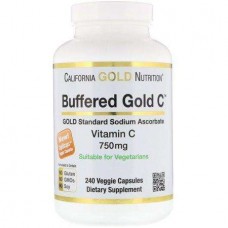 Вітамін C Buffered Vitamin C Capsules, 750 mg, 240 Veggie Capsules California Gold Nutrition