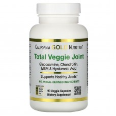 Глюкозамин Хондроитин МСМ Гиалуроновая кислота California Gold Nutrition (Total Veggie Joint Formula) 90 капсул