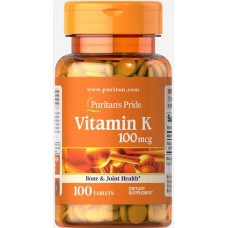 Витамин К Puritan's Pride (Vitamin K) 100 мкг 100 таблеток
