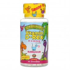 Вітамін Д-Рекс, Vitamin D-Rex, Bubblegum, KAL, 400 МО, 90 жувальних