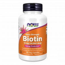 Биотин, BIOTIN 10mg (10,000mcg) - 120 vcaps Now Foods