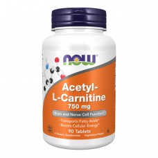 Ацетил Л-Карнітин, Acetyl L-Carnitine 750mg - 90 tabs Now Foods