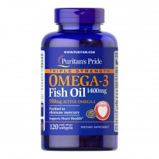 Омега -3, Omega-3 Triple Strength 1400mg (950 mg Active Omega-3) - 120caps Puritans Pride