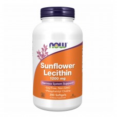 Соняшниковий лецитин, Sunflower Lecithin 1200mg - 200 sgels Now Foods