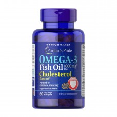 Омега-3, Omega-3 Fish Oil Plus Cholesterol Support - 60 softgels Puritans Pride