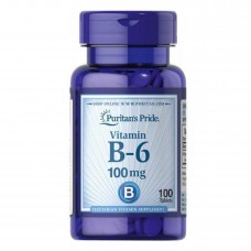 Вітамін Б-6, Vitamin B-6 (Pyridoxine Hydrochloride) 100mg - 100tabs Puritans Pride