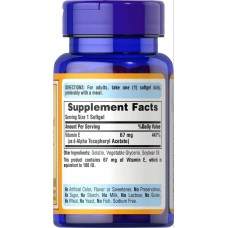 Вітамін Е Puritan's Pride Vitamin E-100 I.U 100% Natural 100softgels  Puritan's Pride