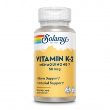 Витамин К-2 МК-7, Vitamin K-2 MK-7 50mcg - 30 vcaps Solaray